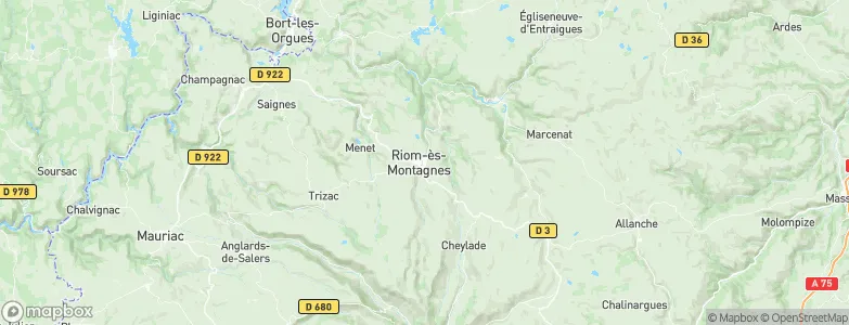 Riom-ès-Montagnes, France Map