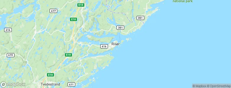 Risør, Norway Map
