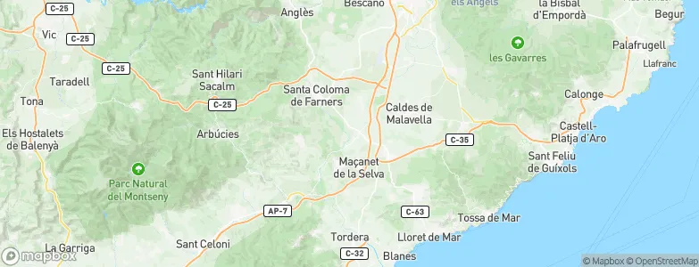 Riudarenes, Spain Map