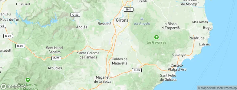 Riudellots de la Selva, Spain Map
