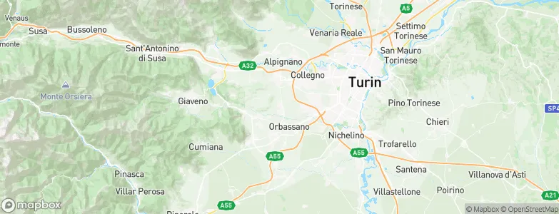 Rivalta di Torino, Italy Map