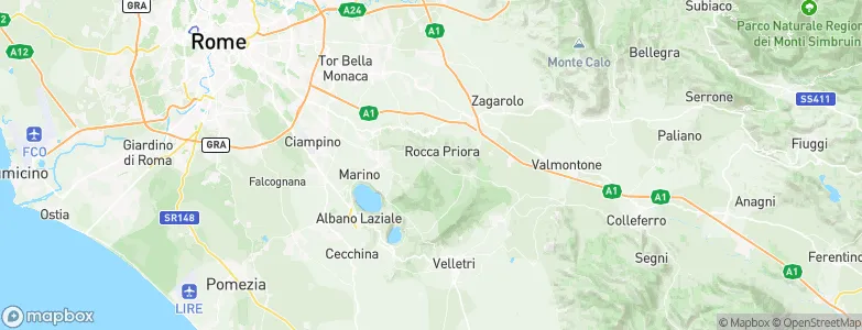Rocca Priora, Italy Map
