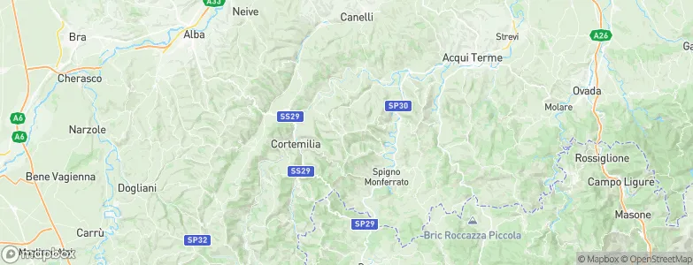 Roccaverano, Italy Map