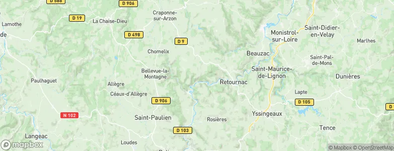 Roche-en-Régnier, France Map