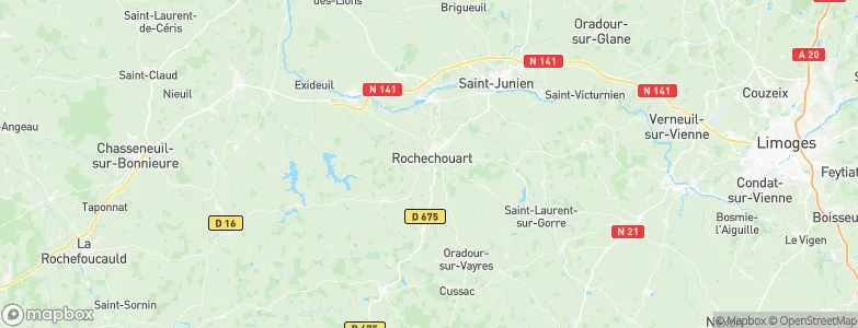 Rochechouart, France Map