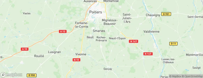 Roches-Prémarie-Andillé, France Map