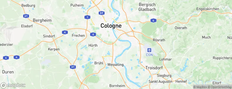 Rodenkirchen, Cologne, Germany Map