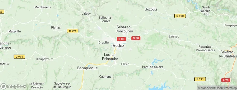 Rodez, France Map