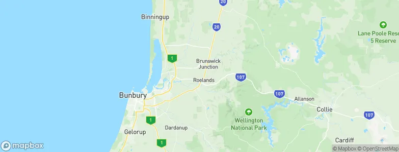 Roelands, Australia Map