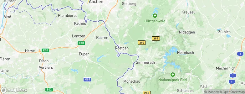 Roetgen, Germany Map