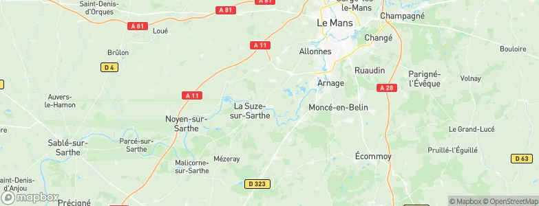 Roézé-sur-Sarthe, France Map
