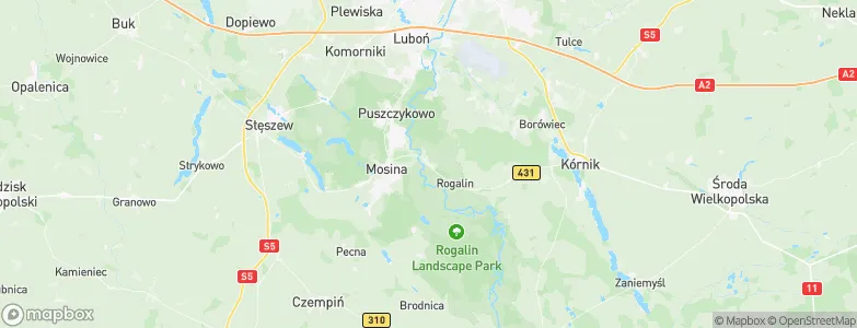 Rogalinek, Poland Map