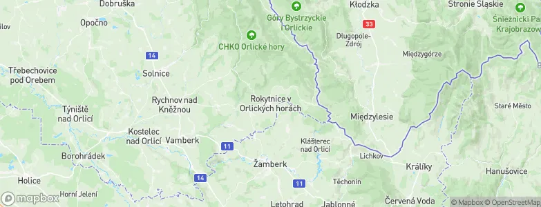 Rokytnice v Orlických Horách, Czechia Map