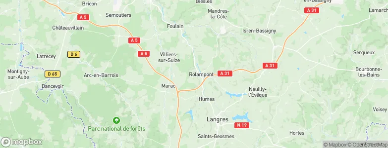 Rolampont, France Map