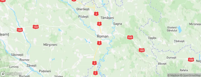 Roman, Romania Map
