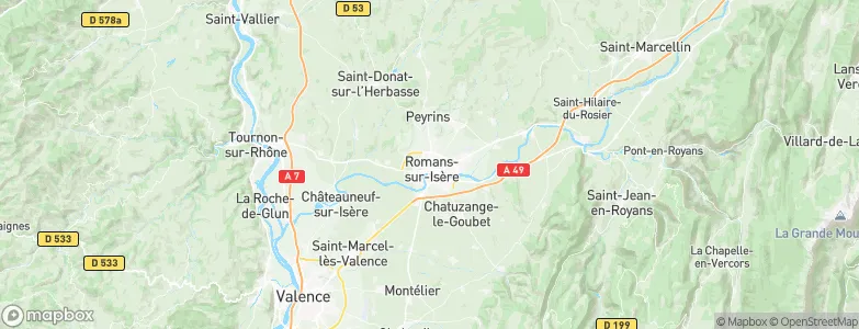Romans-sur-Isère, France Map