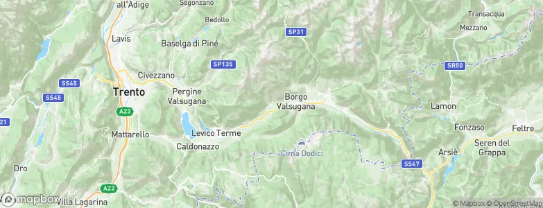 Roncegno, Italy Map