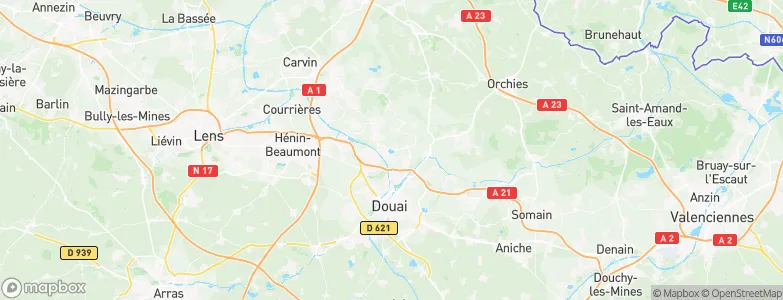 Roost-Warendin, France Map