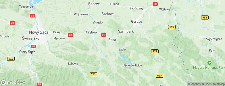Ropa, Poland Map