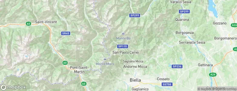 Rosazza, Italy Map