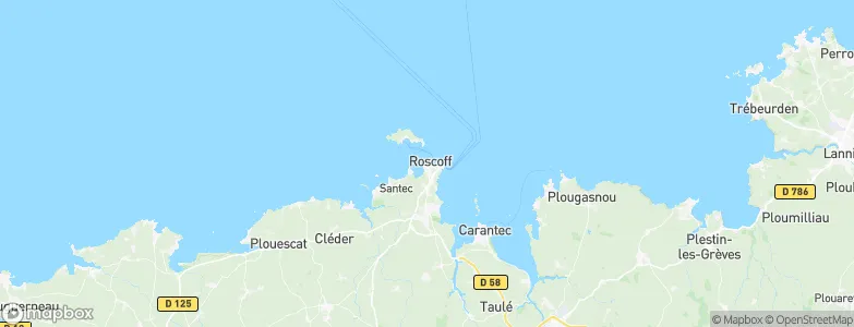 Roscoff, France Map
