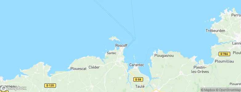 Roscoff, France Map