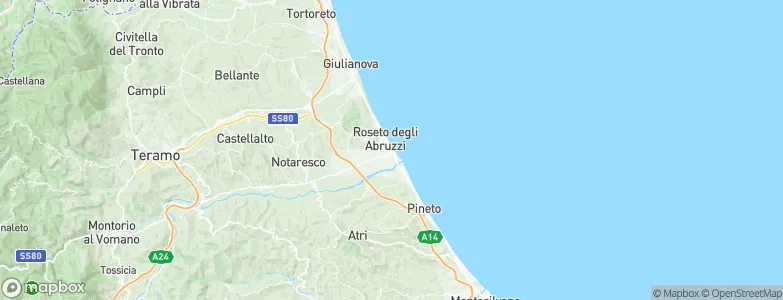 Roseto degli Abruzzi, Italy Map