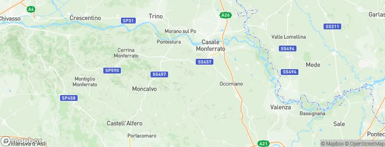 Rosignano Monferrato, Italy Map