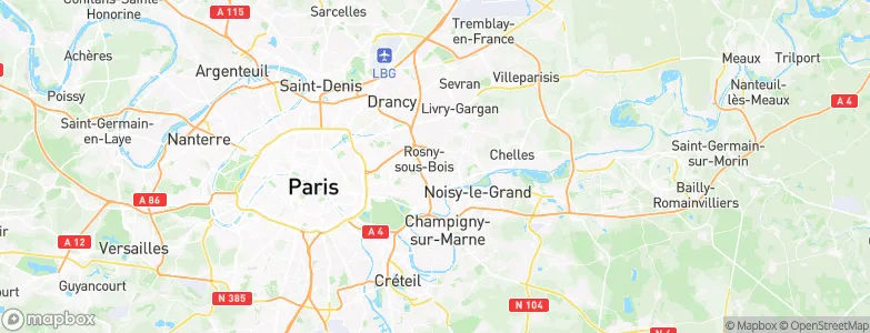 Rosny-sous-Bois, France Map