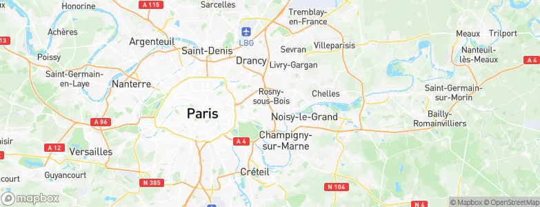 Rosny-sous-Bois, France Map