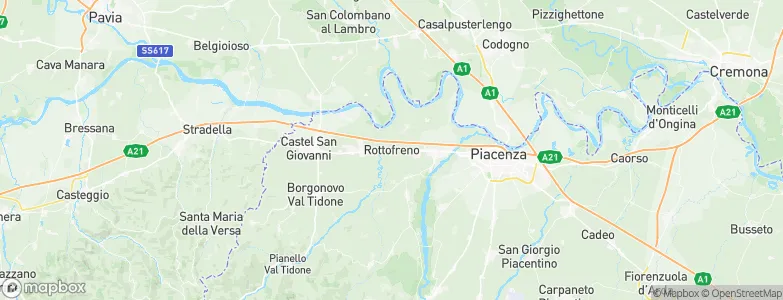 Rottofreno, Italy Map