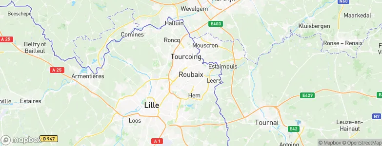 Roubaix, France Map