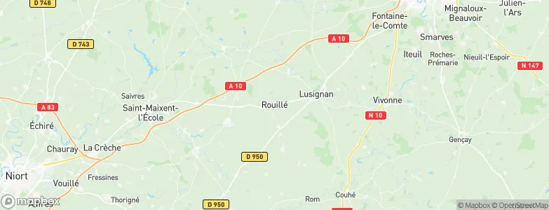 Rouillé, France Map