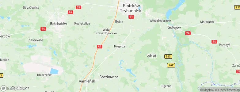 Rozprza, Poland Map