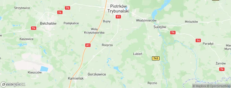 Rozprza, Poland Map