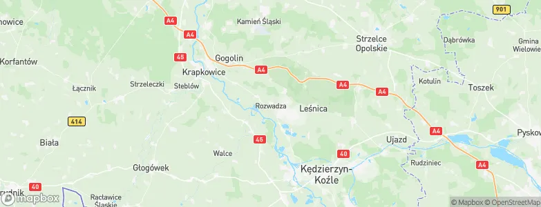 Rozwadza, Poland Map