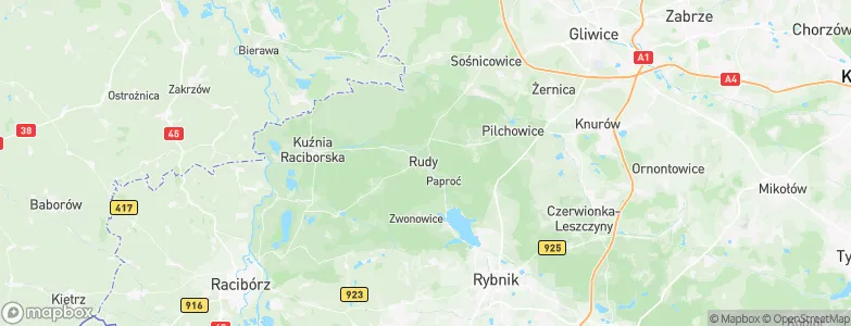 Rudy, Poland Map