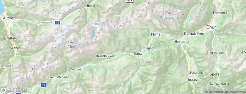 Rueun, Switzerland Map