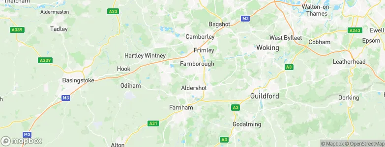 Rushmoor District, United Kingdom Map