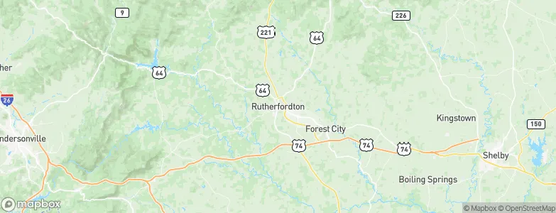Rutherfordton, United States Map