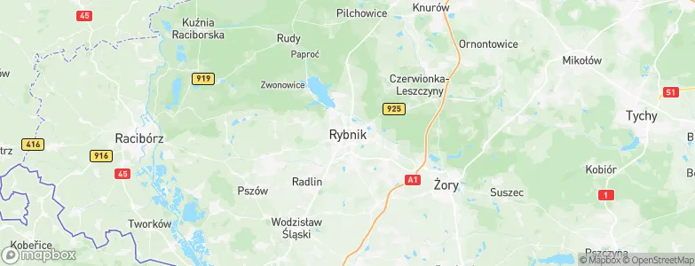 Rybnik, Poland Map