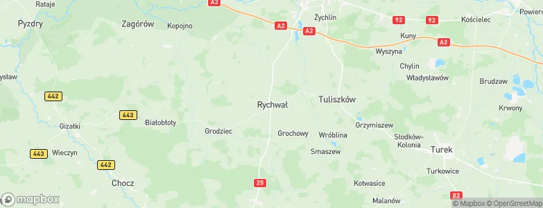 Rychwał, Poland Map