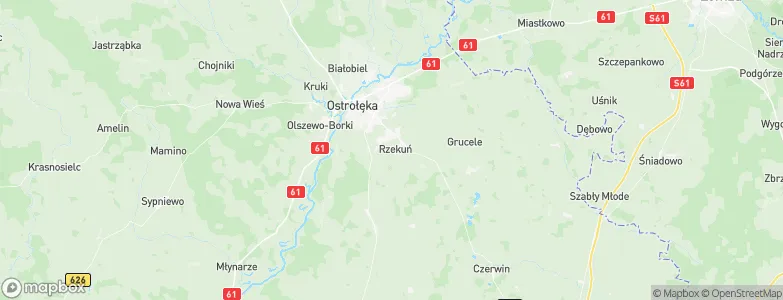 Rzekuń, Poland Map