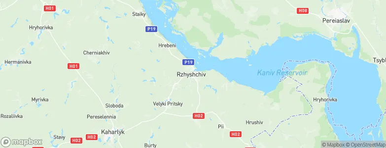 Rzhishchëv, Ukraine Map