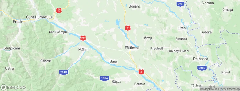 Rădăşeni, Romania Map