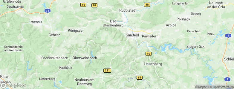 Saalfeld-Rudolstadt, Germany Map