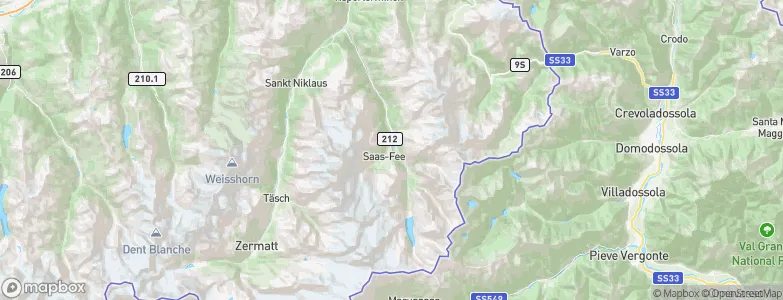 Saas-Fee, Switzerland Map