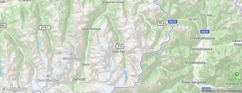 Saas-Grund, Switzerland Map