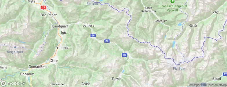 Saas im Prättigau, Switzerland Map