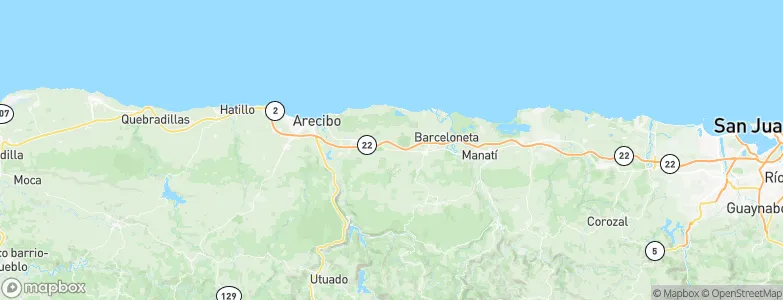 Sabana Hoyos, Puerto Rico Map